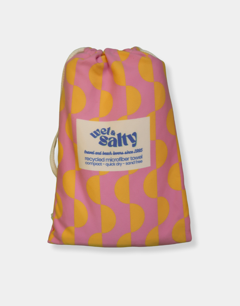 Serviette de plage - Séchage rapide, compacte et sans sable - Grande (160 x 80 cm) - Orange et rose