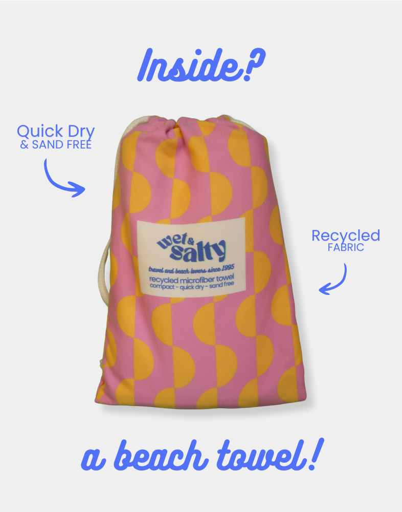 Serviette de plage - Séchage rapide, compacte et sans sable - Grande (160 x 80 cm) - Orange et rose