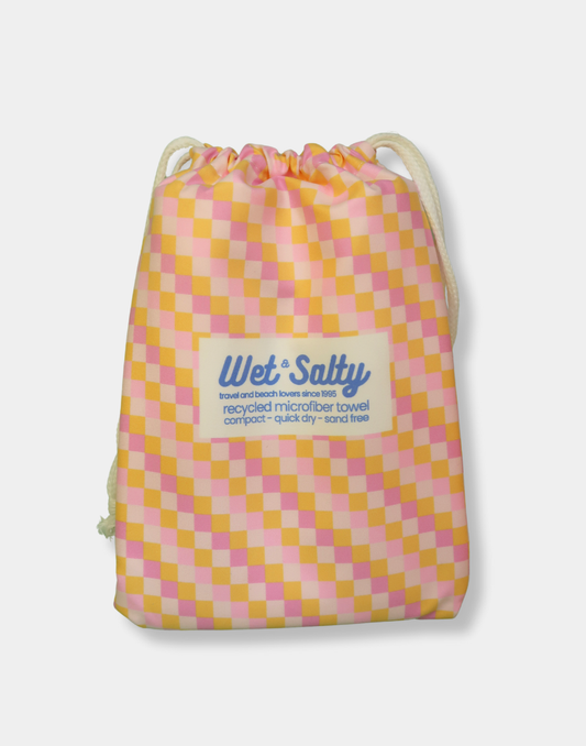 Serviette de plage - Séchage rapide, compacte et sans sable - Grande (160 x 80 cm) - Orange et rose