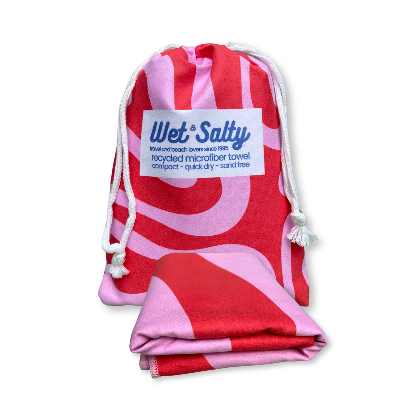 Beach Towel - Quick Dry, Compact & Sand Free - Large (160 x 80cm) - Red & Pink Fusion