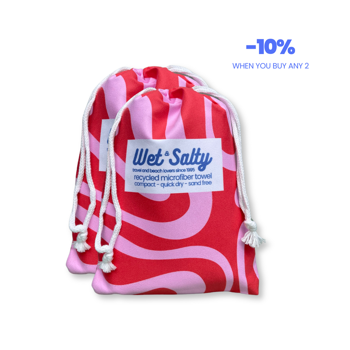 Beach Towel - Quick Dry, Compact & Sand Free - Large (160 x 80cm) - Red & Pink Fusion