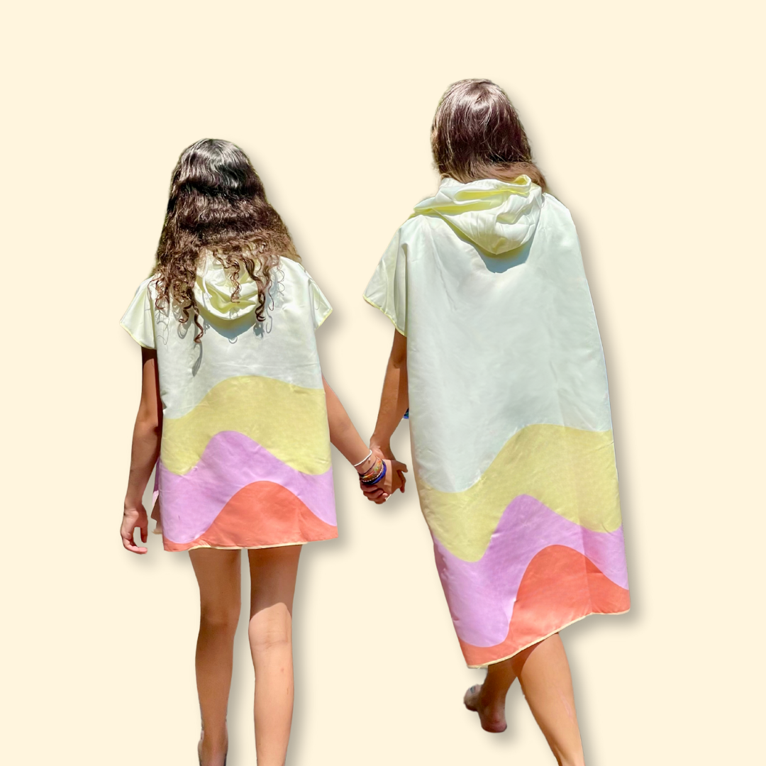 kids poncho hooded towel girl