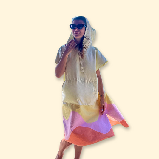 Women Beach Poncho - Recycled Microfiber - 75 x 110cm - Surf Poncho - Compact, Quick Dry & Sand Free