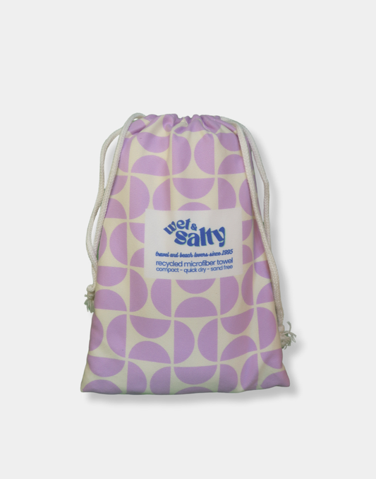 Serviette de plage - Séchage rapide, compacte et sans sable - Grande (160 x 80 cm) - Violet et blanc