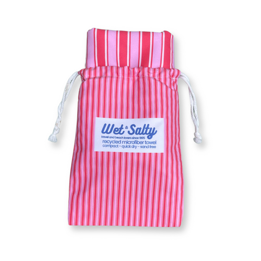 Serviette de plage - Séchage rapide, compacte et sans sable - Grande (160 x 80 cm) - Orange et rose